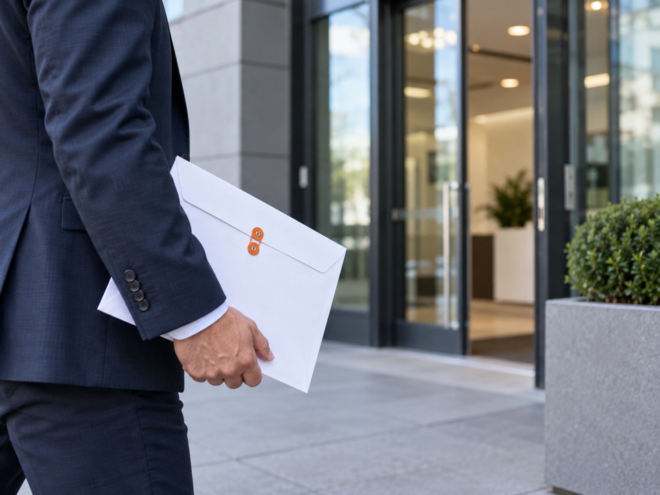 Professional process server carrying a sealed subpoena packet